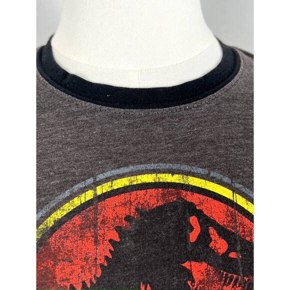 UNIVERSAL STUDIOS JURASSIC PARK Heathered Charcoal Grey T-shirt (Small) - Picture 3 of 9